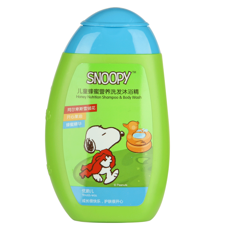SNOOPY兒童蜂蜜營(yíng)養(yǎng)洗發(fā)沐浴精正面